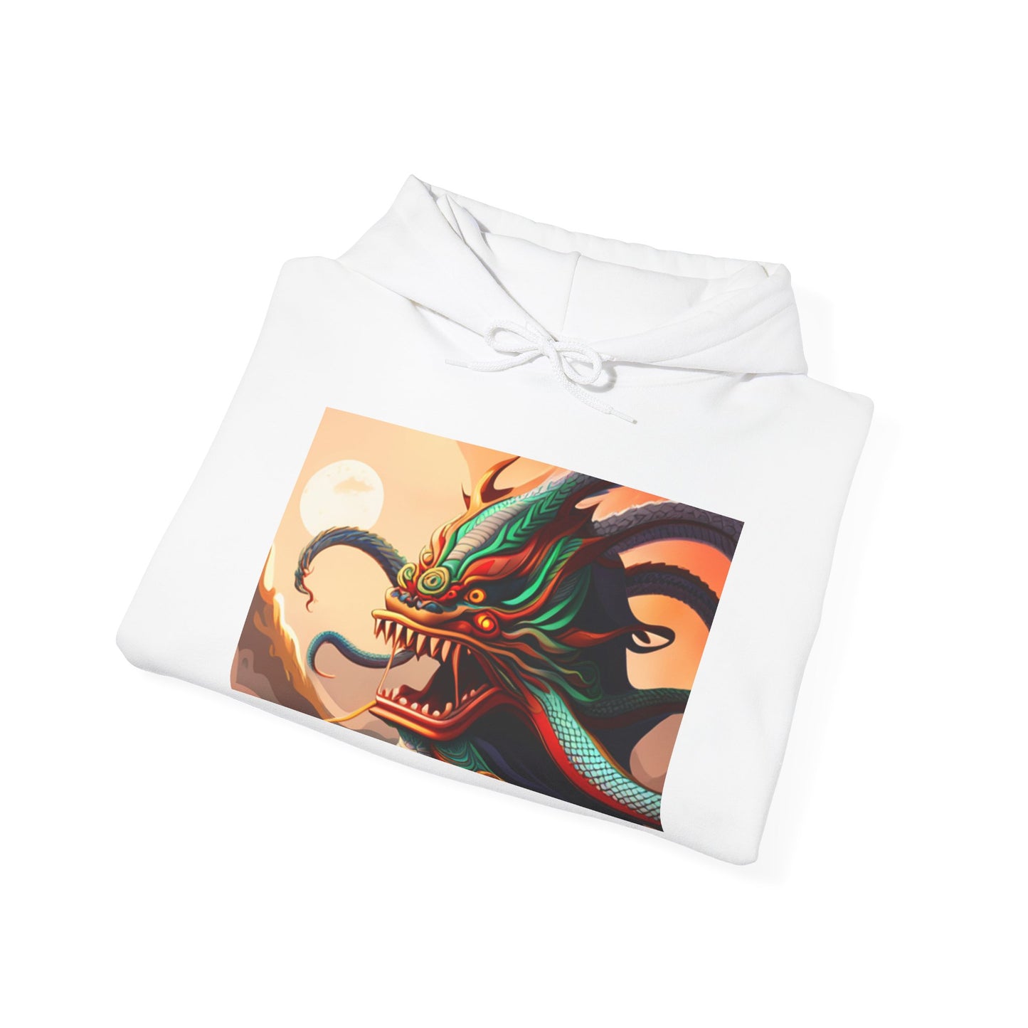 Unisex Heavy Blend™ Hooded Sweatshirt, Chinese New Year, Dragon in fire