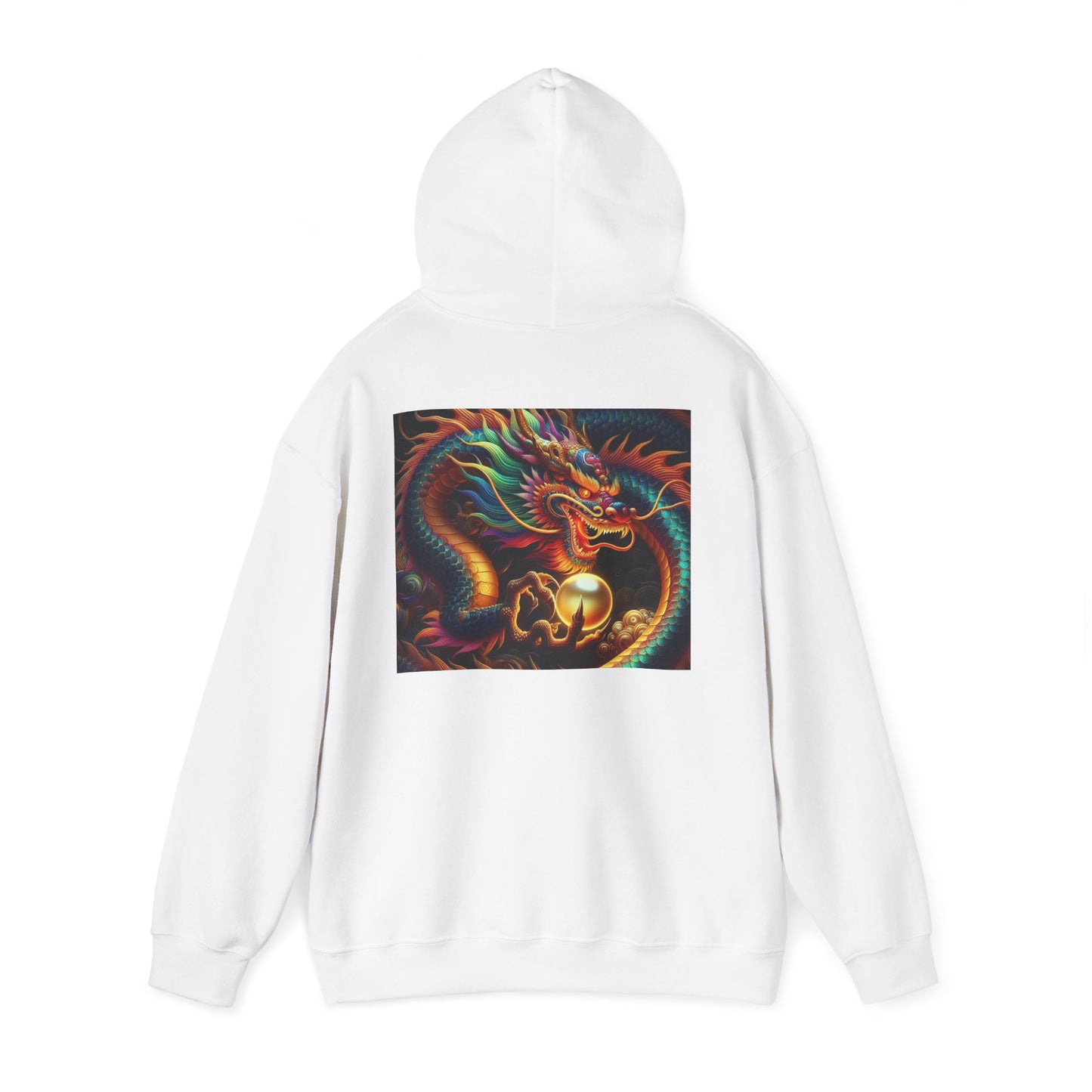 Unisex Heavy Blend™ Hooded Sweatshirt Chinese New Year dragon, dragon spitting fire.