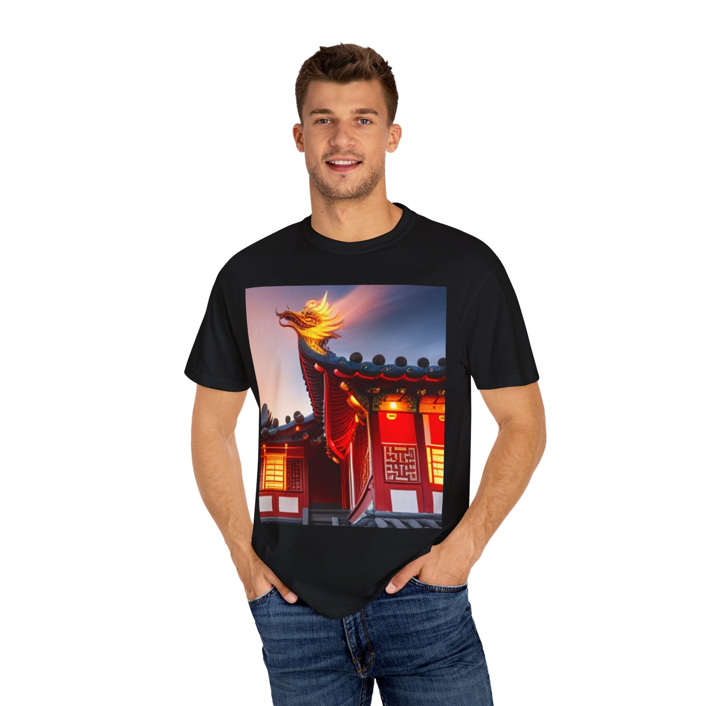 Unisex Garment-Dyed T-shirt, Chinese New Year , Dragon, dragon in fire