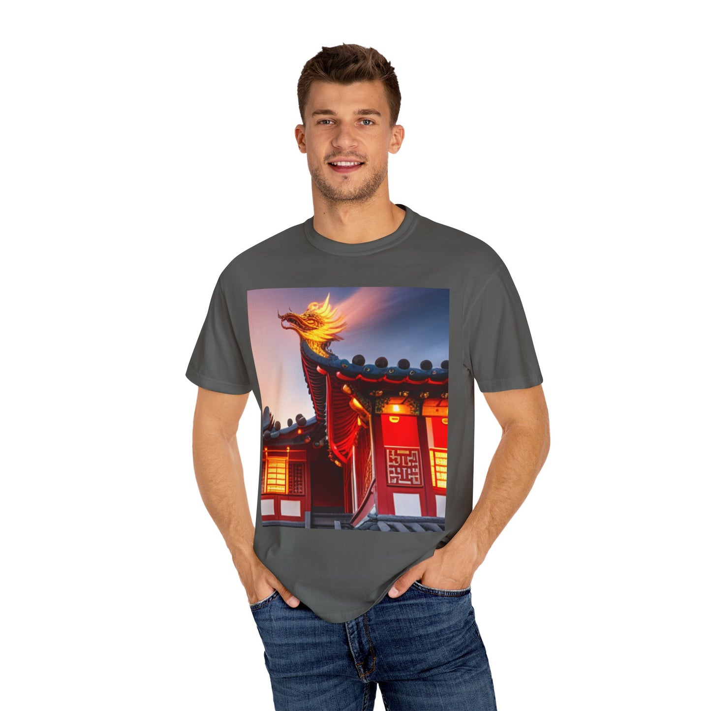 Unisex Garment-Dyed T-shirt, Chinese New Year , Dragon, dragon in fire