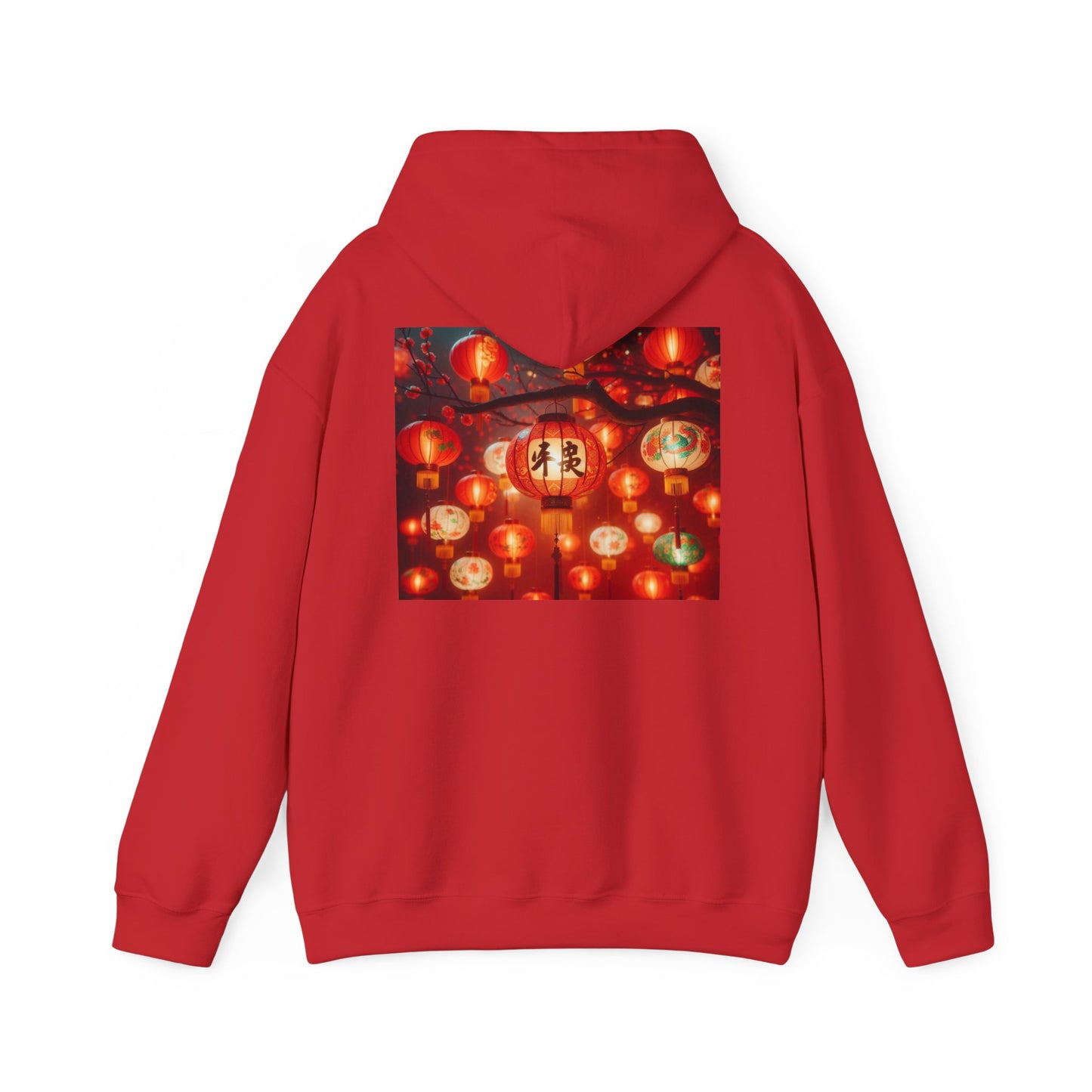 Unisex Heavy Blend™ Hooded Sweatshirt, Chinese New Year, Dragon in fire