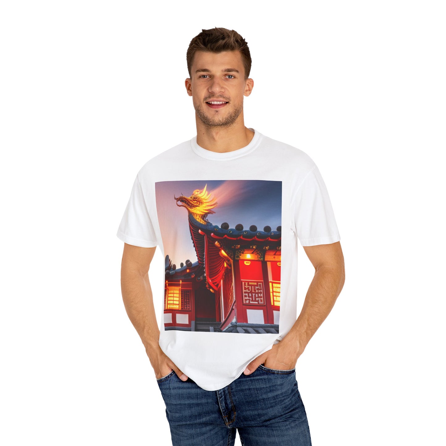Unisex Garment-Dyed T-shirt, Chinese New Year , Dragon, dragon in fire