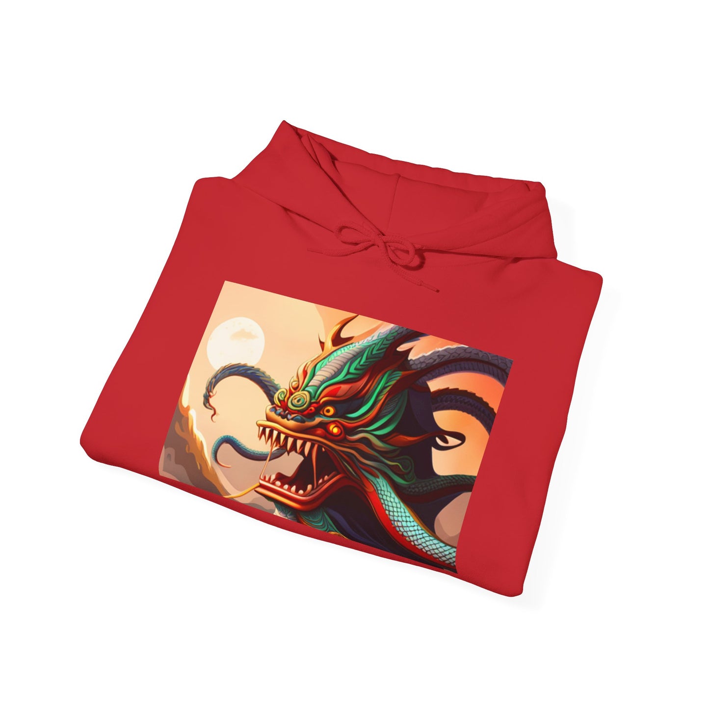 Unisex Heavy Blend™ Hooded Sweatshirt, Chinese New Year, Dragon in fire