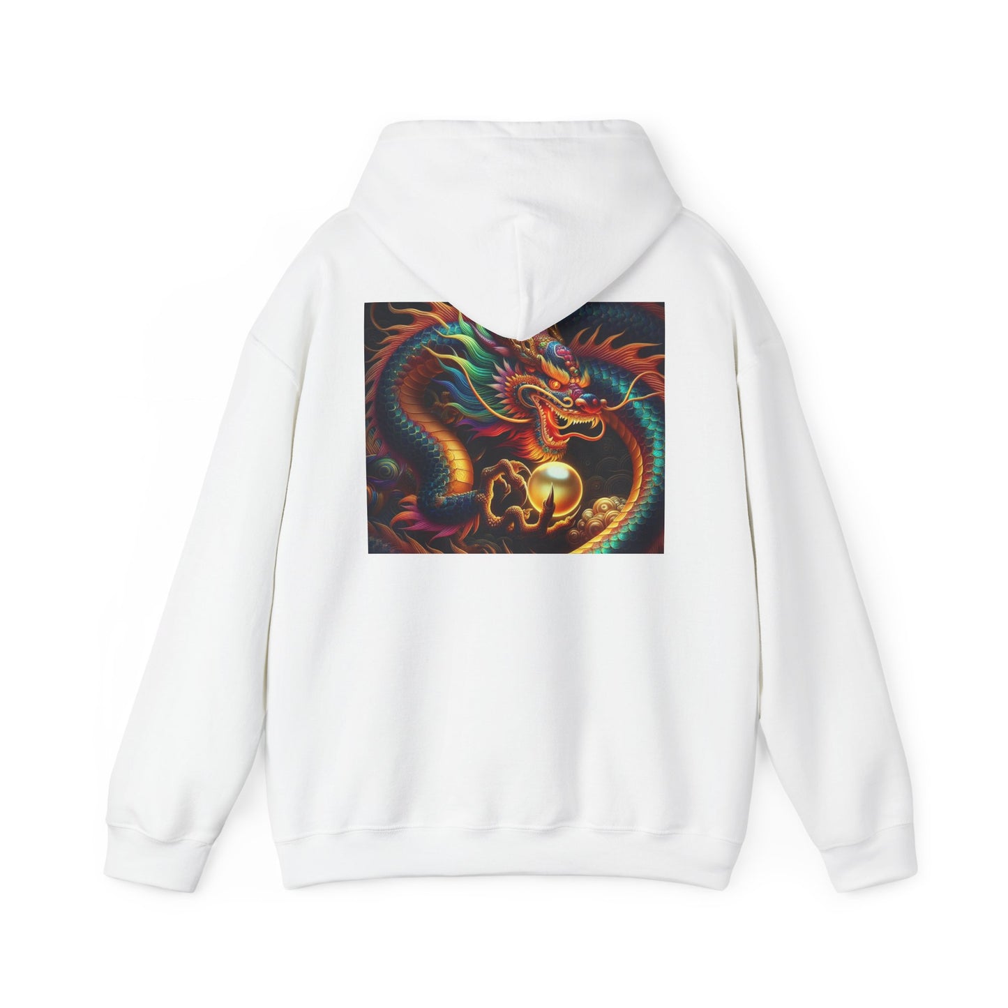 Unisex Heavy Blend™ Hooded Sweatshirt Chinese New Year dragon, dragon spitting fire.