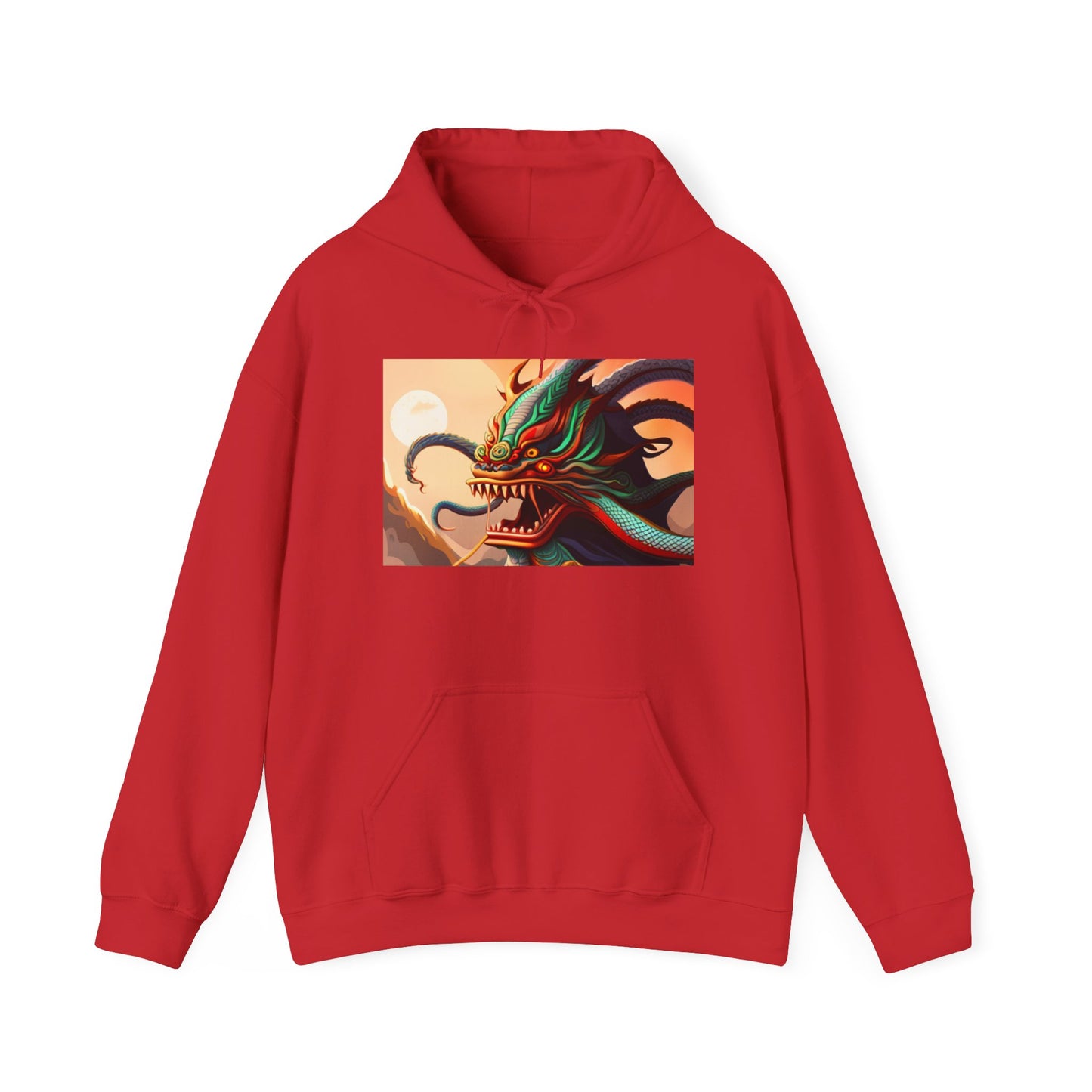 Unisex Heavy Blend™ Hooded Sweatshirt, Chinese New Year, Dragon in fire