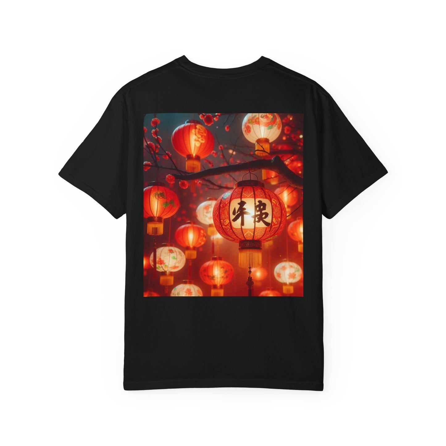 Unisex Garment-Dyed T-shirt, Chinese New Year, dragon picture, dragon in fire