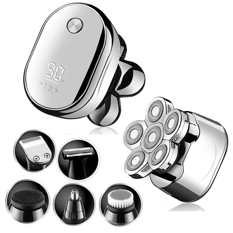 Multi Grooming Kit Digital Display Electric Shaver Hair Trimmer Beard Electric Razor Wet Dry Men Facial&Body Shaving Machine
