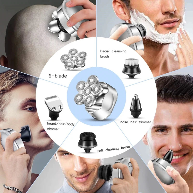 Multi Grooming Kit Digital Display Electric Shaver Hair Trimmer Beard Electric Razor Wet Dry Men Facial&Body Shaving Machine