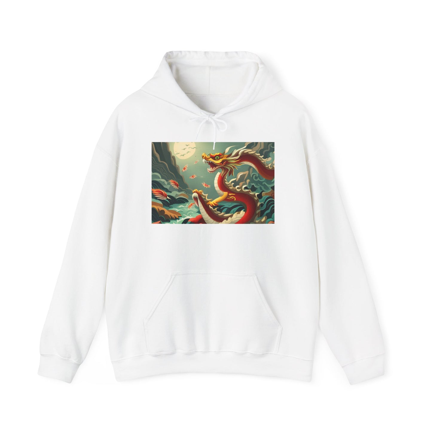 Unisex Heavy Blend™ Hooded Sweatshirt Chinese New Year dragon, dragon spitting fire.