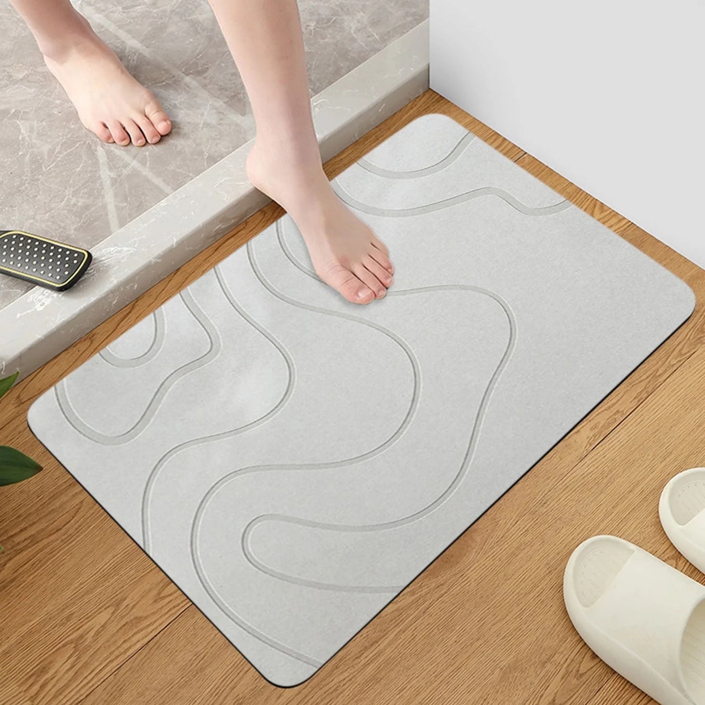 Flash Deals Bath Mat Diatomaceous Earth Shower Mat Super Absorbent Drying Fast Non-Slip Elegant Natural Home Decor for Kitchen Counter Bathroom Floor&Tub Easy to Clean(16"*24")