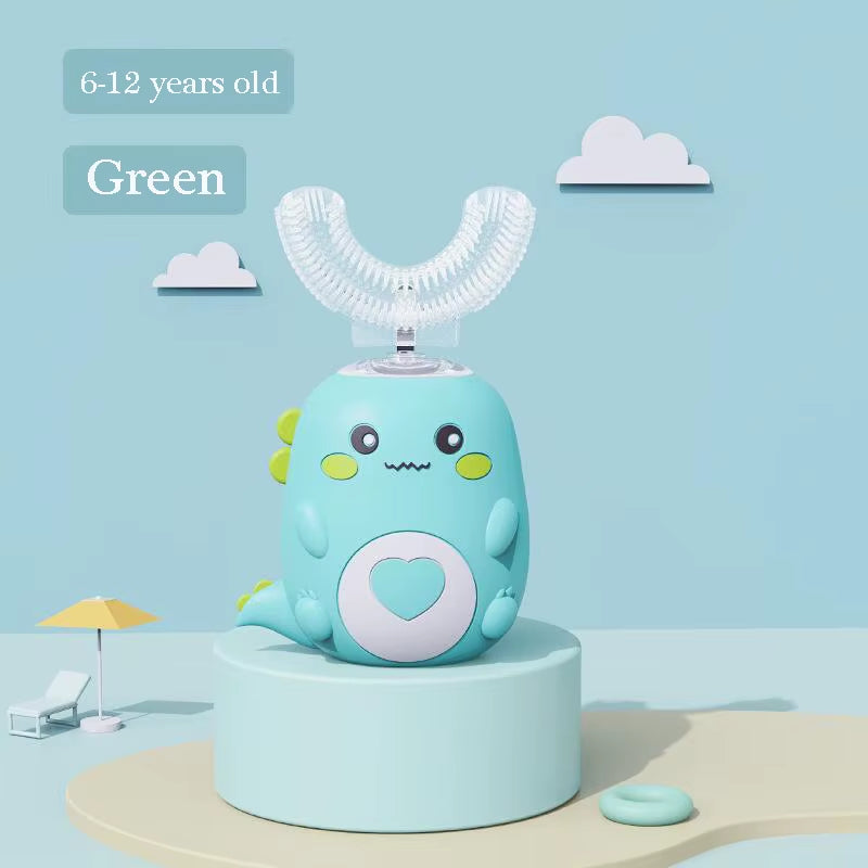Children Electric Toothbrush Smart 360 Degrees U Shape Cartoon Pattern Kids Toothbrushes Rechargeable Sonic Automatic Toothbrush