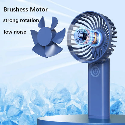 Handheld Fan, 3.8 Inch 6-Speed Portable Folding Desk Fan with LCD Display