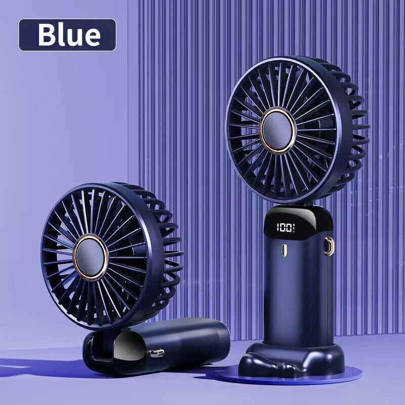 Mini Hand-Held Fan Portable Folding Desk Fan Cooler Cooling USB Rechargeable Fan