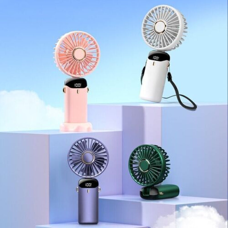 Mini Hand-Held Fan Portable Folding Desk Fan Cooler Cooling USB Rechargeable Fan