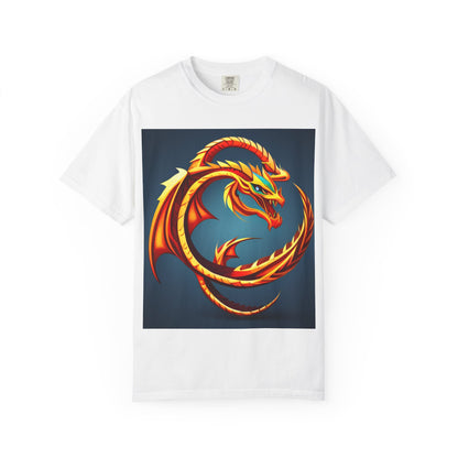Unisex Garment-Dyed T-shirt Chinese new year theme, dragon, on fire