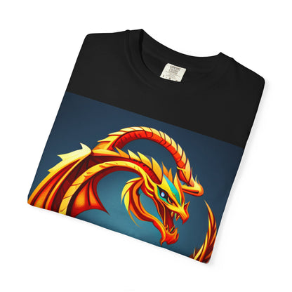 Unisex Garment-Dyed T-shirt Chinese new year theme, dragon, on fire