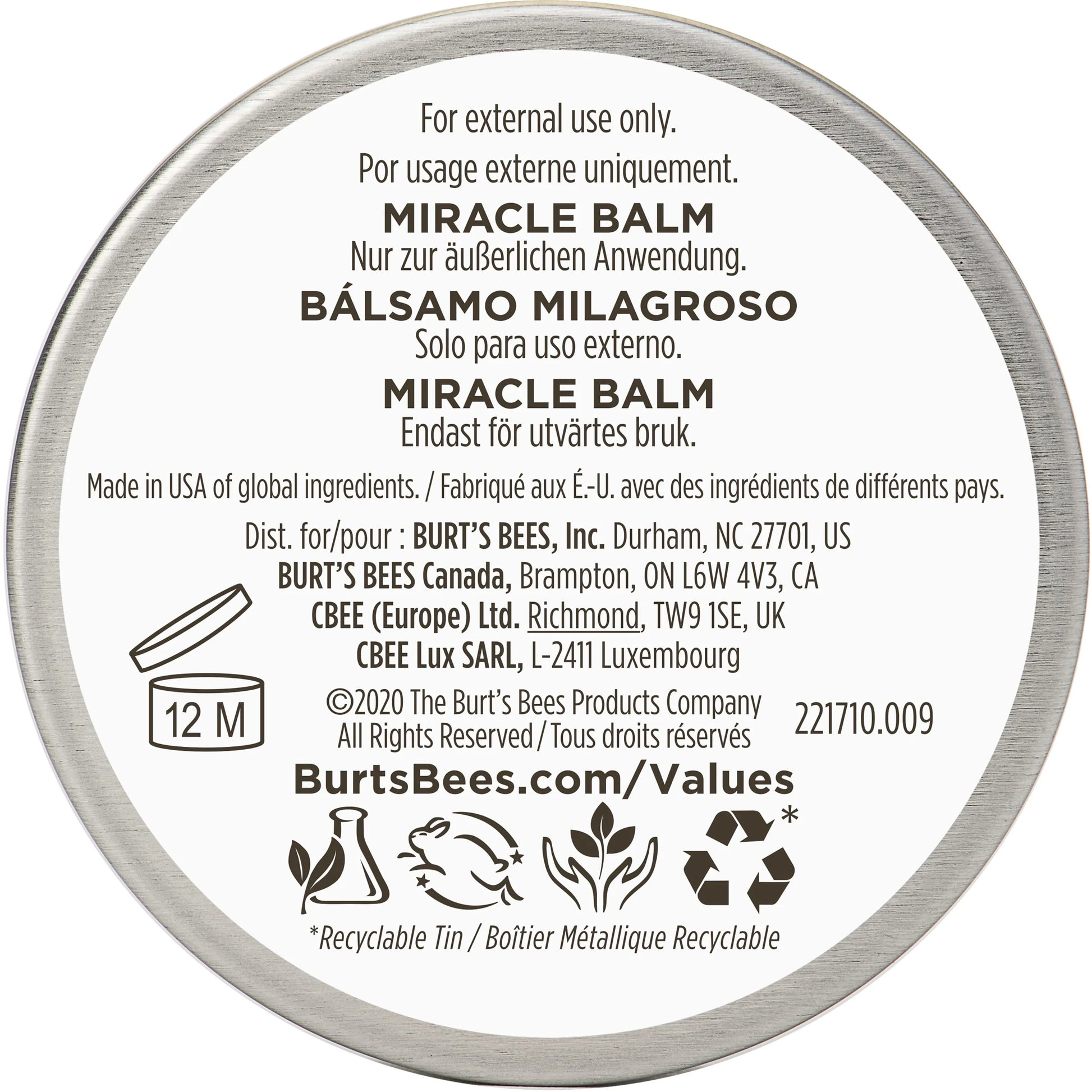 100% Natural Origin Goodness Glows Miracle Balm, Softens Dry Skin 0.6 Ounce Tin