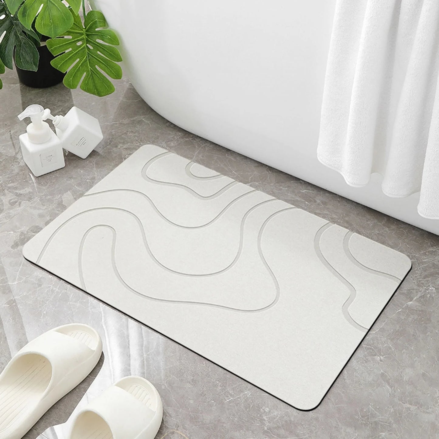 Flash Deals Bath Mat Diatomaceous Earth Shower Mat Super Absorbent Drying Fast Non-Slip Elegant Natural Home Decor for Kitchen Counter Bathroom Floor&Tub Easy to Clean（16"*24"）