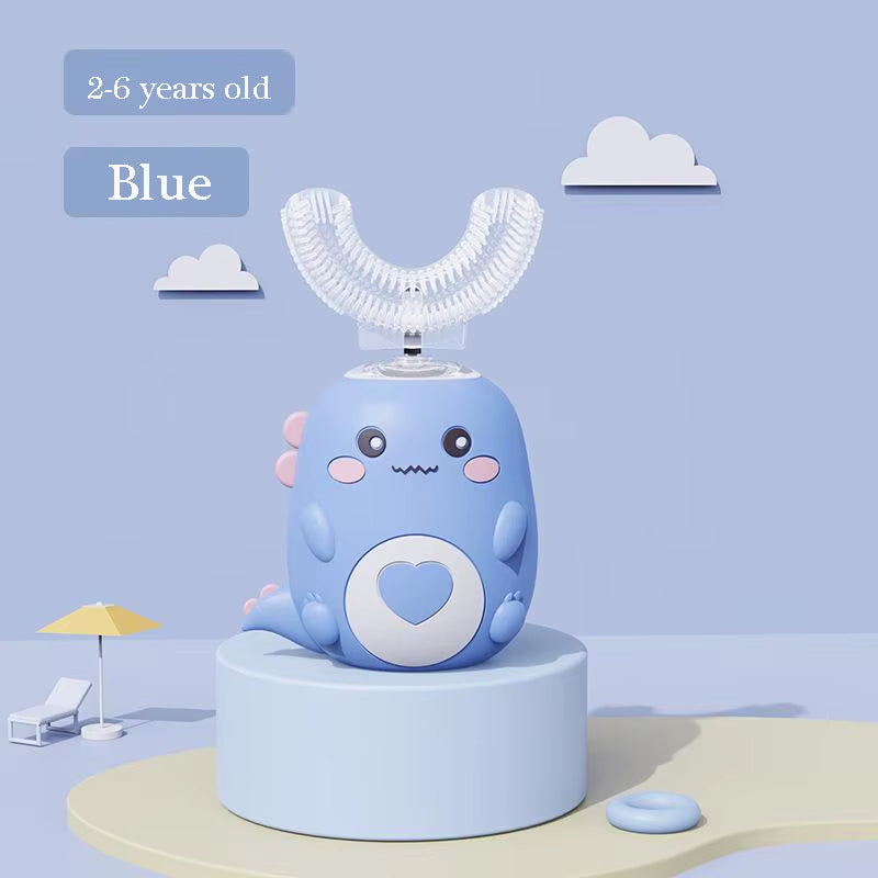 Children Electric Toothbrush Smart 360 Degrees U Shape Cartoon Pattern Kids Toothbrushes Rechargeable Sonic Automatic Toothbrush
