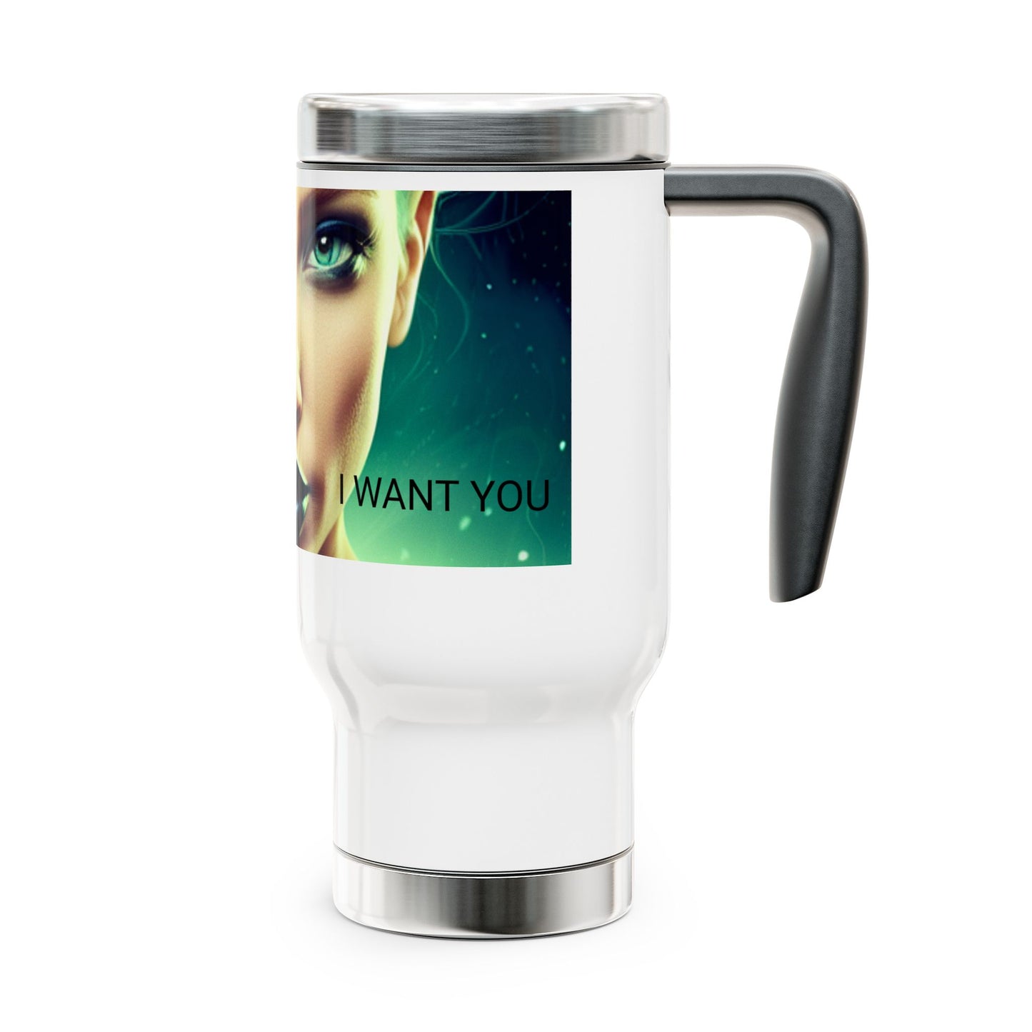 Stainless Steel Travel Mug with Handle, 14oz