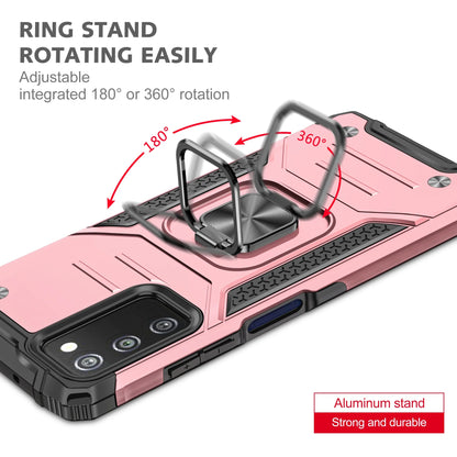Galaxy A03S Phone Case Samsung A03S Case Magnetic Car Mount Ring Kickstand Cover Case Samsung Galaxy A03S Rose Gold
