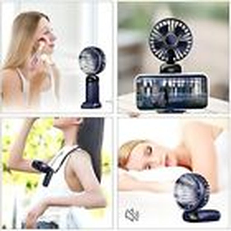 Mini Hand-Held Fan Portable Folding Desk Fan Cooler Cooling USB Rechargeable Fan