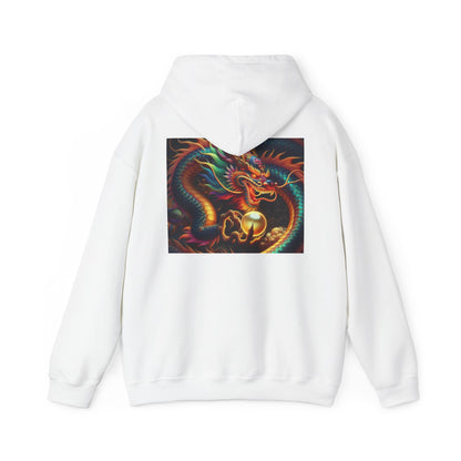 Unisex Heavy Blend™ Hooded Sweatshirt Chinese New Year dragon, dragon spitting fire.