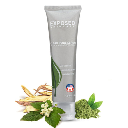 Clear Pore Serum - Green Tea, Licorice Root, Salicylic Acid - Unisex Skin Serum for Oily, Sensitive Skin