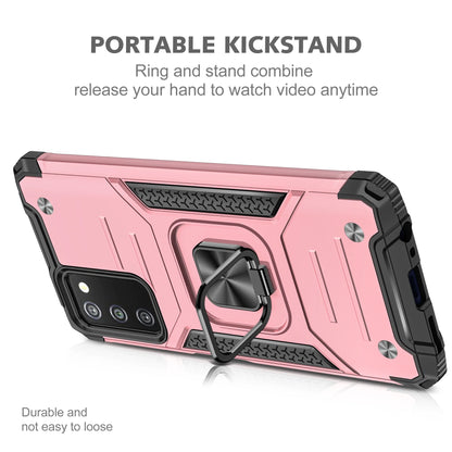 Galaxy A03S Phone Case Samsung A03S Case Magnetic Car Mount Ring Kickstand Cover Case Samsung Galaxy A03S Rose Gold