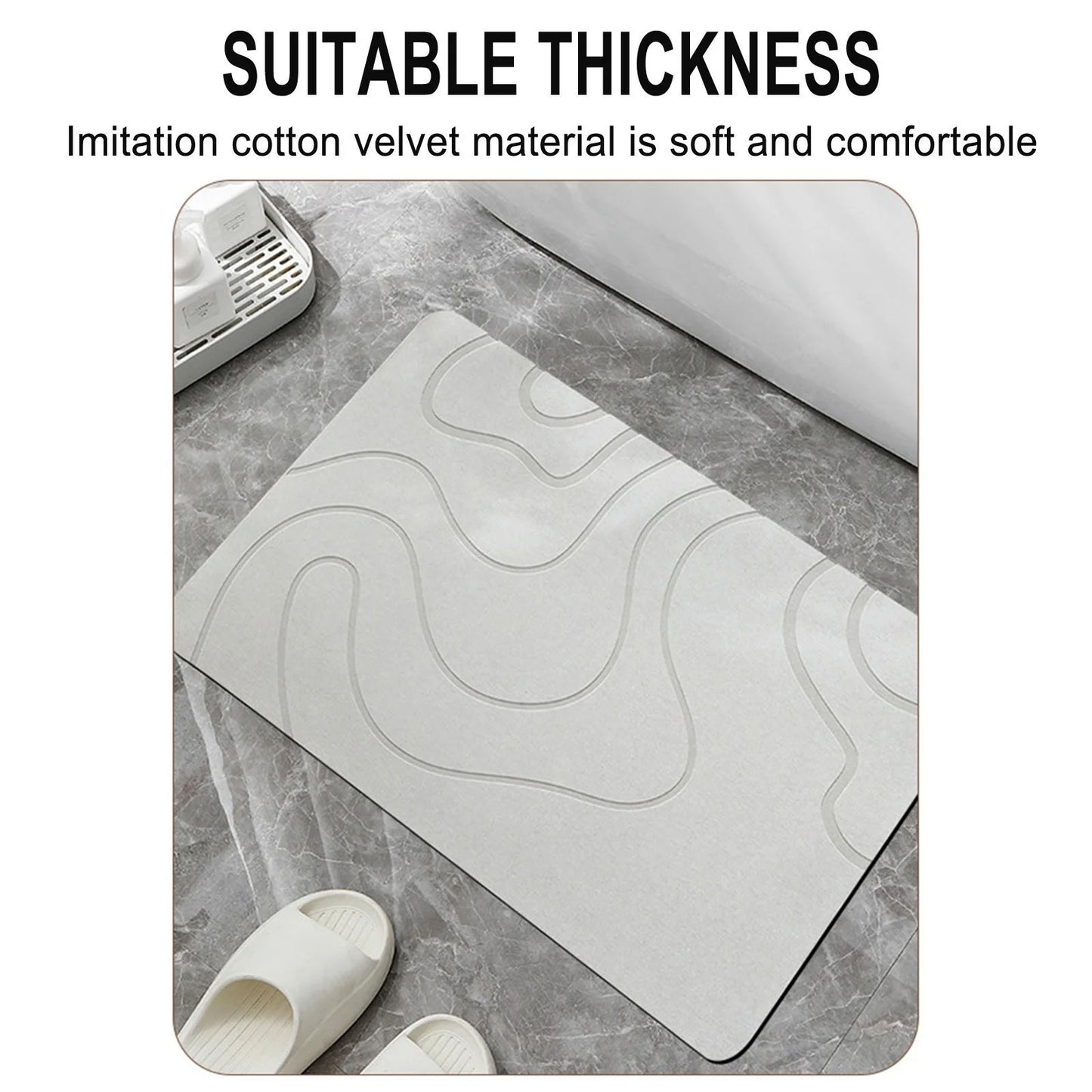 Flash Deals Bath Mat Diatomaceous Earth Shower Mat Super Absorbent Drying Fast Non-Slip Elegant Natural Home Decor for Kitchen Counter Bathroom Floor&Tub Easy to Clean（16"*24"）