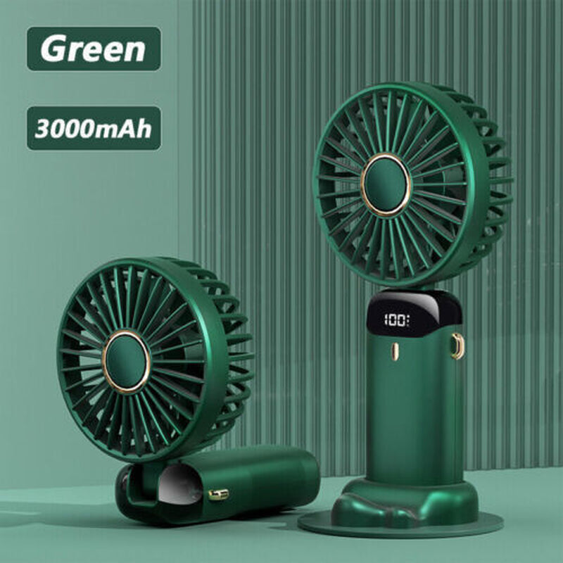 Mini Hand-Held Fan Portable Folding Desk Fan Cooler Cooling USB Rechargeable Fan