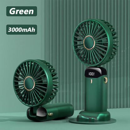 Mini Hand-Held Fan Portable Folding Desk Fan Cooler Cooling USB Rechargeable Fan