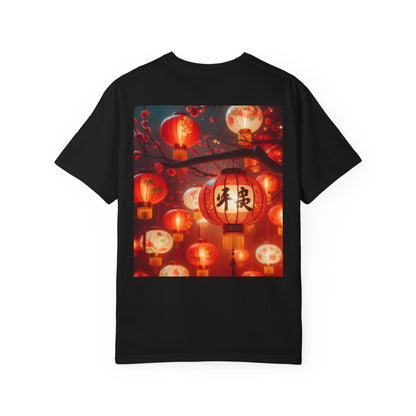 Unisex Garment-Dyed T-shirt, Chinese New Year, dragon picture, dragon in fire