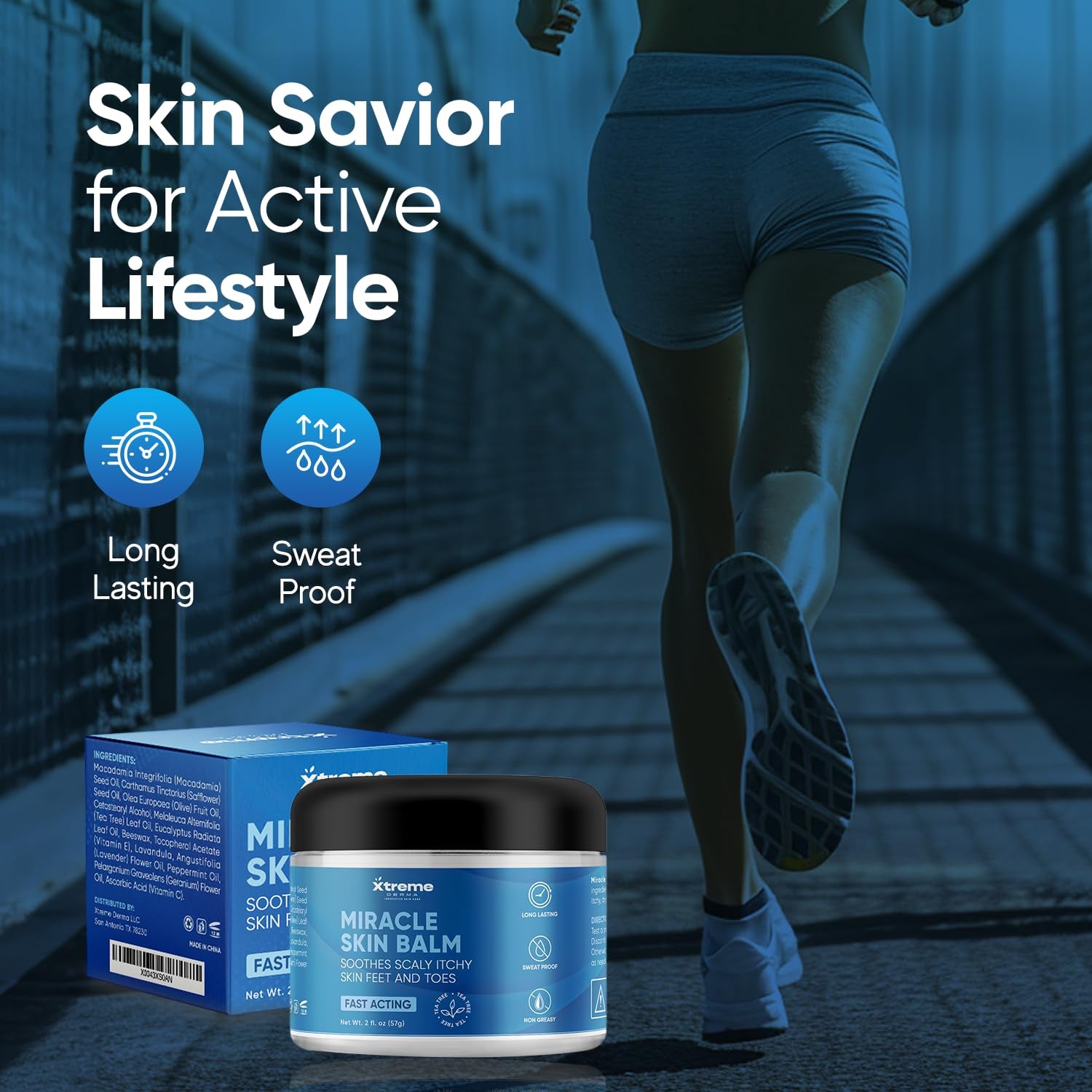Miracle Skin Balm XL 2 Oz - Soothes Scaly Itchy Skin - for Feet, Body, Toes, Bikini Area - 100% Natural with Tea Tree + Eucalyptus | Fast Acting Pain Relief and Moisturize