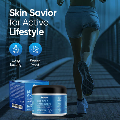 Miracle Skin Balm XL 2 Oz - Soothes Scaly Itchy Skin - for Feet, Body, Toes, Bikini Area - 100% Natural with Tea Tree + Eucalyptus | Fast Acting Pain Relief and Moisturize