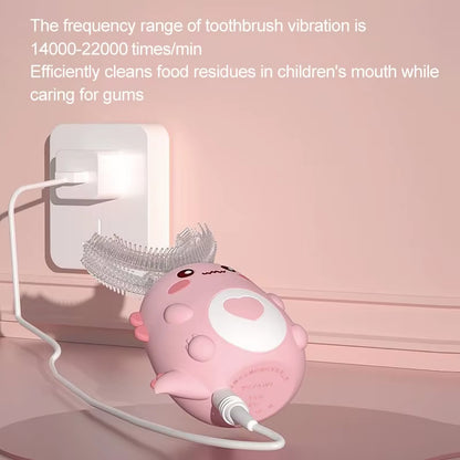 Children Electric Toothbrush Smart 360 Degrees U Shape Cartoon Pattern Kids Toothbrushes Rechargeable Sonic Automatic Toothbrush