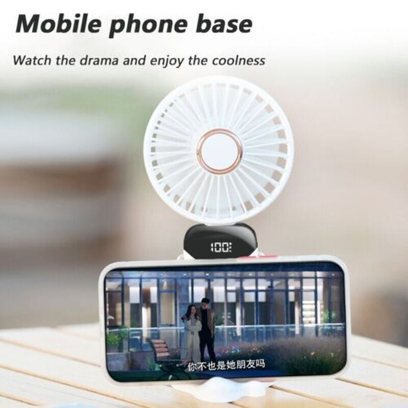 Mini Hand-Held Fan Portable Folding Desk Fan Cooler Cooling USB Rechargeable Fan