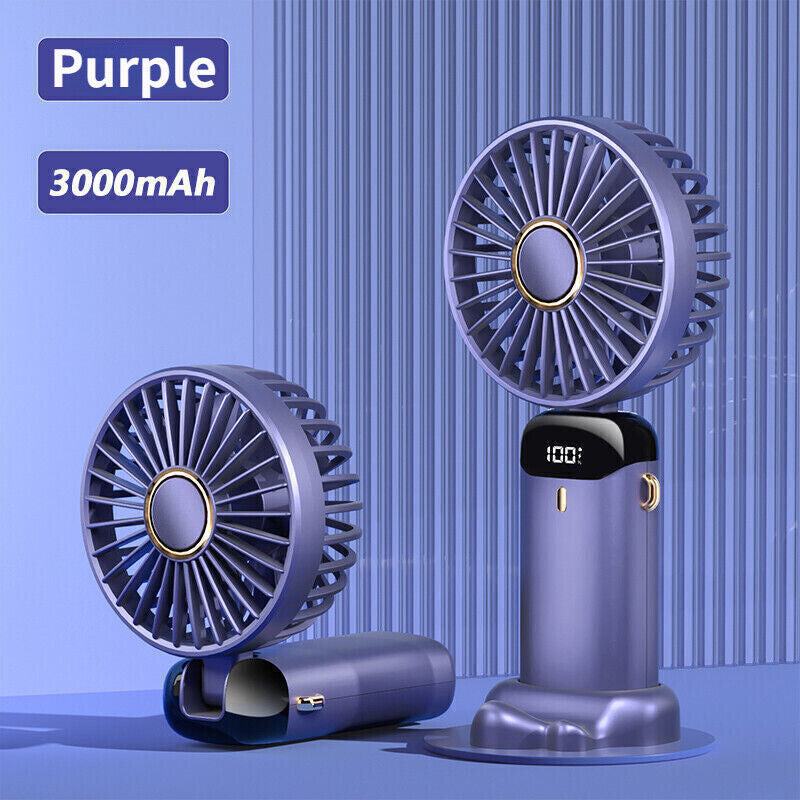 Mini Hand-Held Fan Portable Folding Desk Fan Cooler Cooling USB Rechargeable Fan