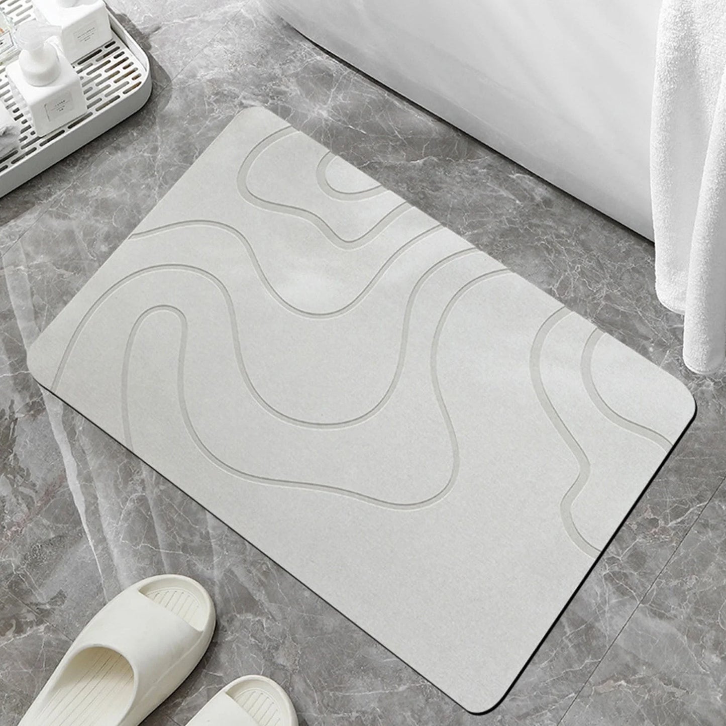 Flash Deals Bath Mat Diatomaceous Earth Shower Mat Super Absorbent Drying Fast Non-Slip Elegant Natural Home Decor for Kitchen Counter Bathroom Floor&Tub Easy to Clean（16"*24"）