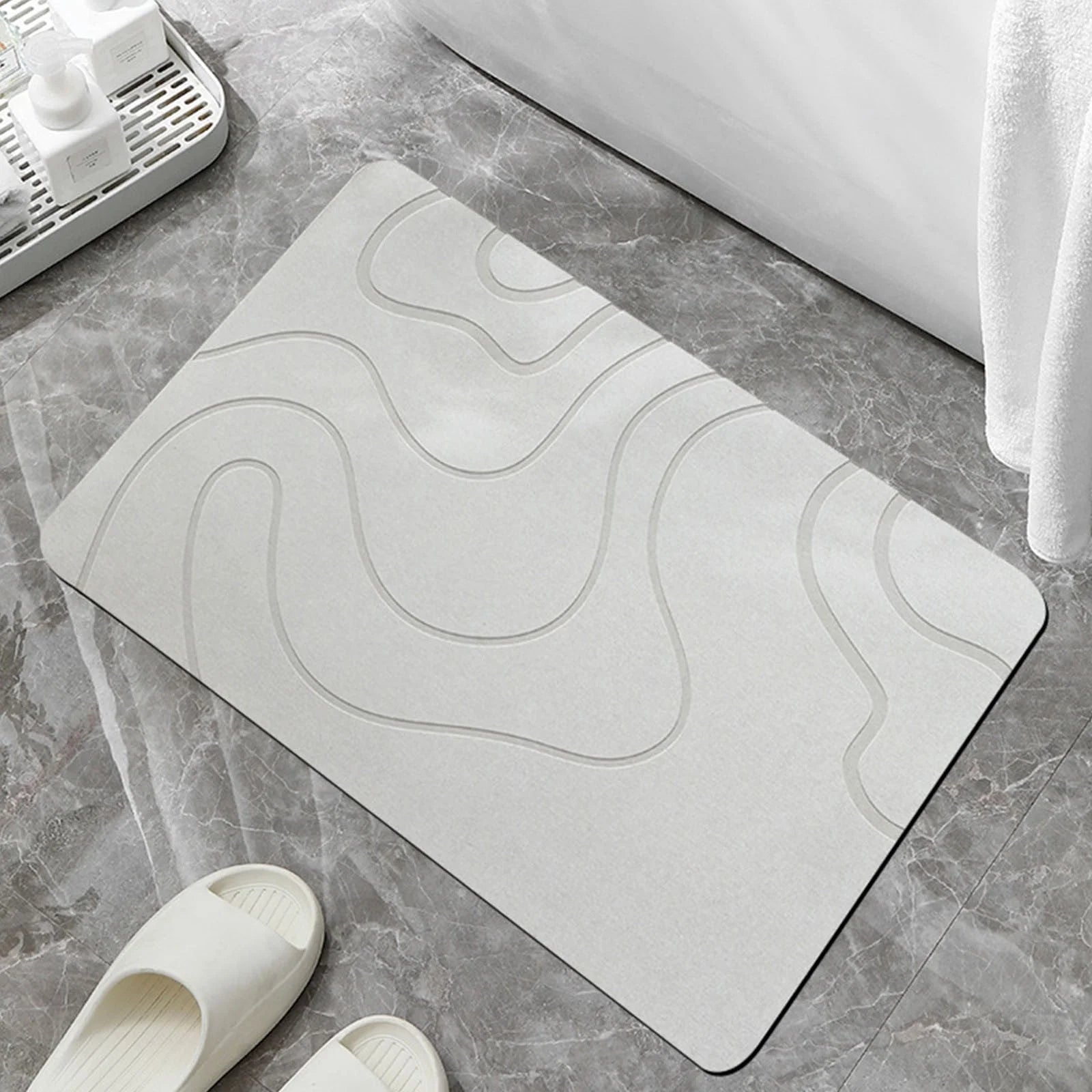 Flash Deals Bath Mat Diatomaceous Earth Shower Mat Super Absorbent Drying Fast Non-Slip Elegant Natural Home Decor for Kitchen Counter Bathroom Floor&Tub Easy to Clean（16"*24"）