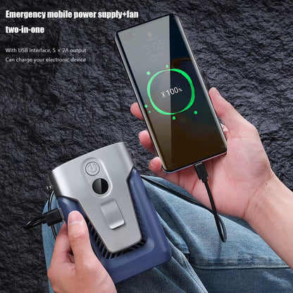 12000Mah Portable Waist Fan USB Rechargeable Air Conditioner 3-Gear Mute Hanging Neck Fans Outdoor Sports Mini Waist Clip on Fan