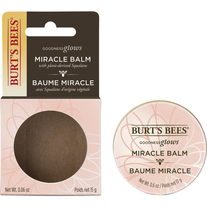 100% Natural Origin Goodness Glows Miracle Balm, Softens Dry Skin 0.6 Ounce Tin