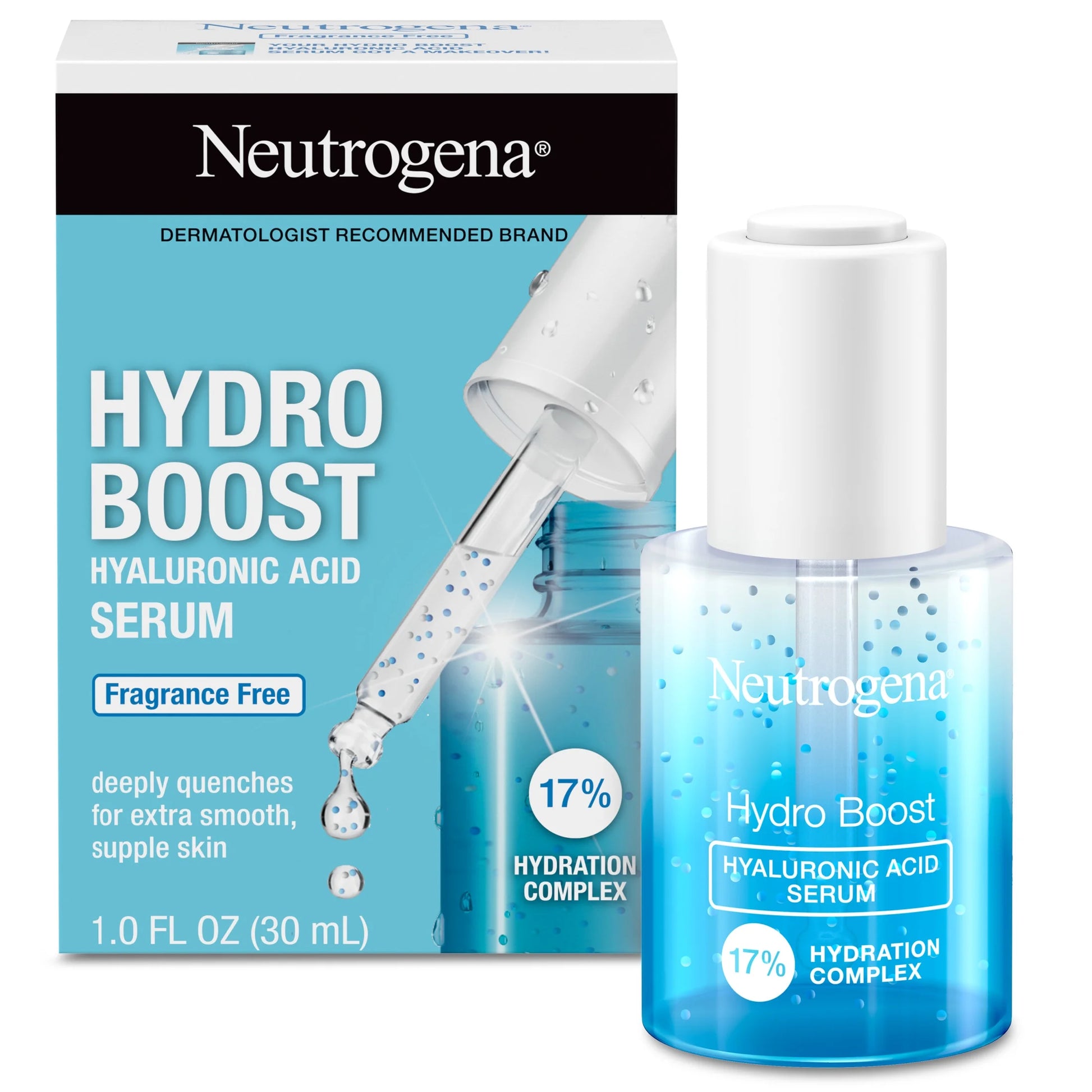 Hydro Boost Hyaluronic Acid Face Serum, Fragrance Free, 1 Oz