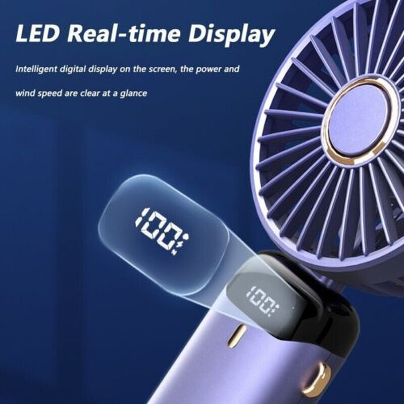 Mini Hand-Held Fan Portable Folding Desk Fan Cooler Cooling USB Rechargeable Fan