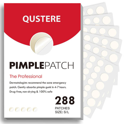 Pimple Patches for Face, Hydrocolloid Acne Patches, Cute round Shape Zit Covers, Spot Stickers with Tea Tree, Salicylic Acid & Cica Oil| 2 Sizes (9Mm, 12Mm) |288 Count