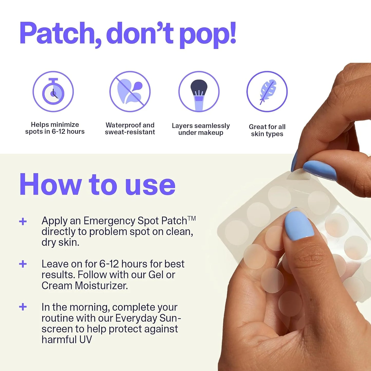 Emergency Spot Patch, Hydrocolloid Pimple Patches for Acne, 40 Count