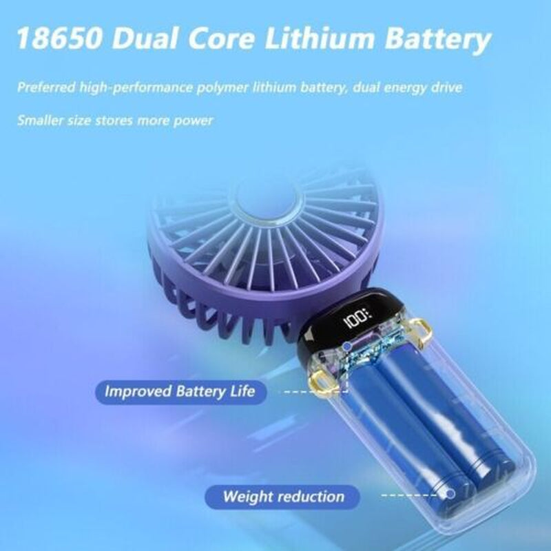 Mini Hand-Held Fan Portable Folding Desk Fan Cooler Cooling USB Rechargeable Fan