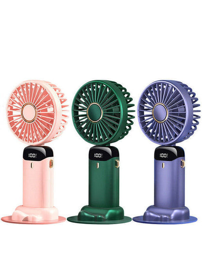 Mini Hand-Held Fan Portable Folding Desk Fan Cooler Cooling USB Rechargeable Fan