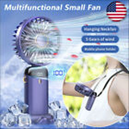 Mini Hand-Held Fan Portable Folding Desk Fan Cooler Cooling USB Rechargeable Fan