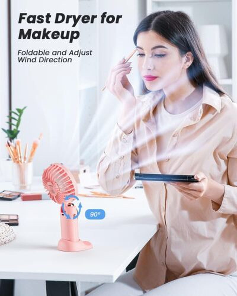 Mini Hand-Held Fan Portable Folding Desk Fan Cooler Cooling USB Rechargeable Fan